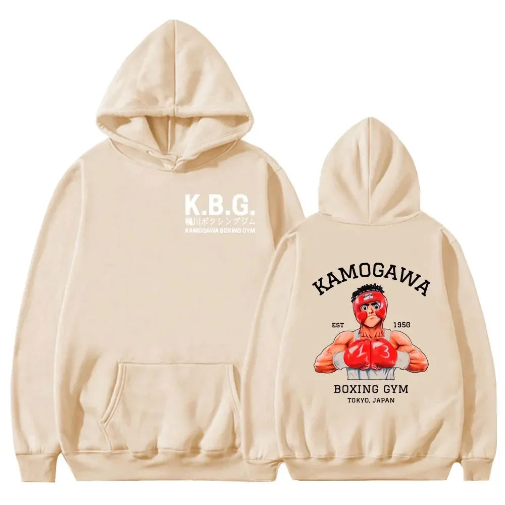 Anime Hajime No Ippo Kamogawa Boxing Gym Hoodie Women Men Sweatshirt Sport Coat KGB Graphic Clothing Harajuku Streetwear Tops