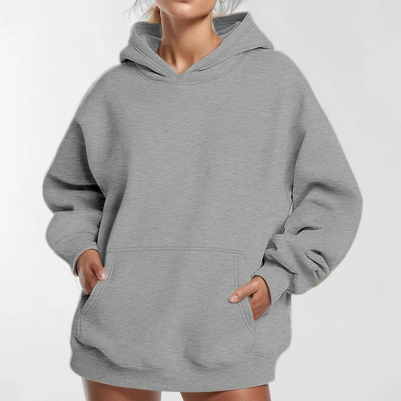 Women Hoodies Pullover Hooded Sweat Shirts Solid Color Jogger Long Sleeve Black Jogging Men Sweatshirt Sport Top Winter Clothing