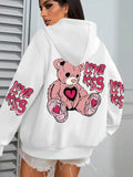 Pink Love Kiss Art Letter Prints Hoodies Women Pocket Autumn Hoody Fleece Multicolor Streetwear Unisex Hip Hop Y2K Clothing