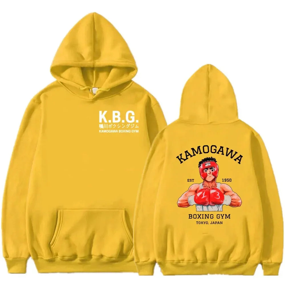 Anime Hajime No Ippo Kamogawa Boxing Gym Hoodie Women Men Sweatshirt Sport Coat KGB Graphic Clothing Harajuku Streetwear Tops