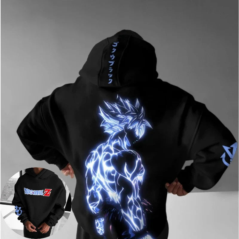 Hip Hop Large Hoodie 2026 Men's and Women's Autumn/Winter New Anime Printed Casual Loose Parent Child Hoodie Top