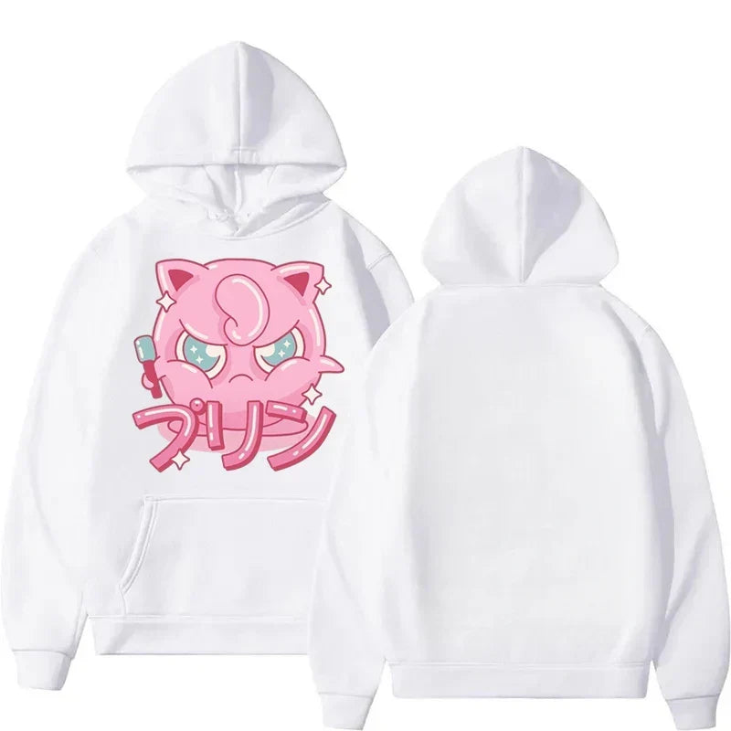 Cartoon Joint 2025 Autumn/Winter Men's Hoodie Loose Cute Jigglypuff Animation Printing Casual Trendy Cool Hooded Sweater