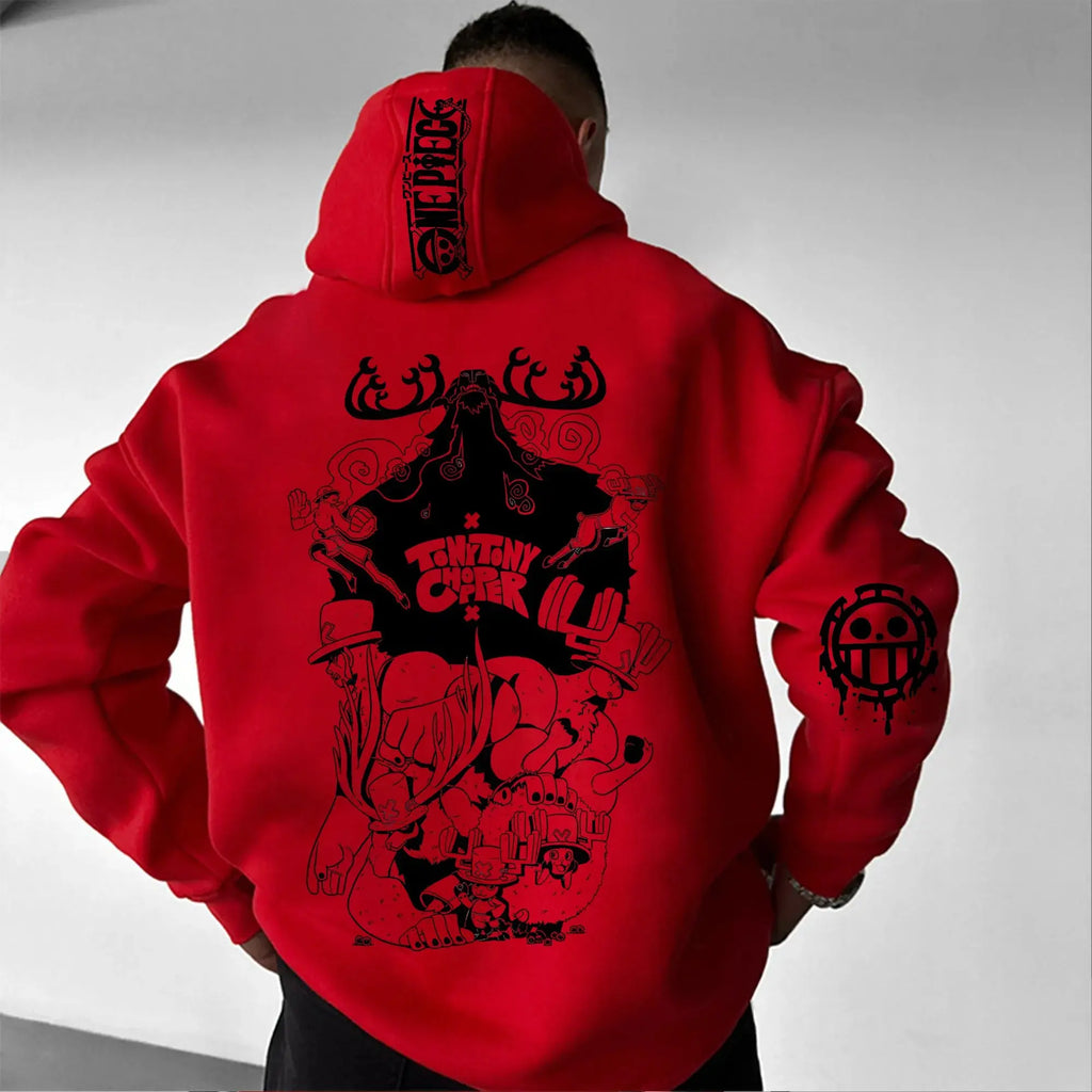 One Piece Chopper Anime Hoodie Men Women Pullover Sweatshirt Graphic Print Streetwear Casual New Spring Autumn Long Sleeve Top