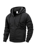 Men's Zip Hoodie Jacket Hooded Sports Outdoor Daily Basic Casual Autumn Winter Hoodies Sweatshirts Cardigan Jacket