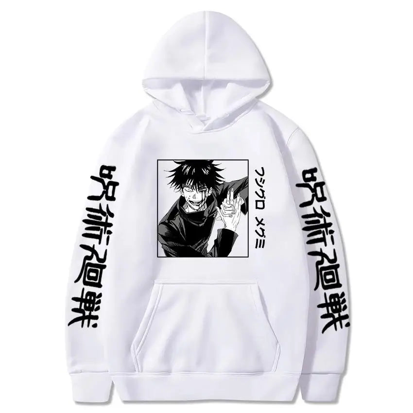 Japan Anime Jujutsu Kaisen Horror Fushiguro Megumi Manga Hoodies Men Harajuku Unisex Fashion Hip Hop Ulzzang SweatshirtGraphics