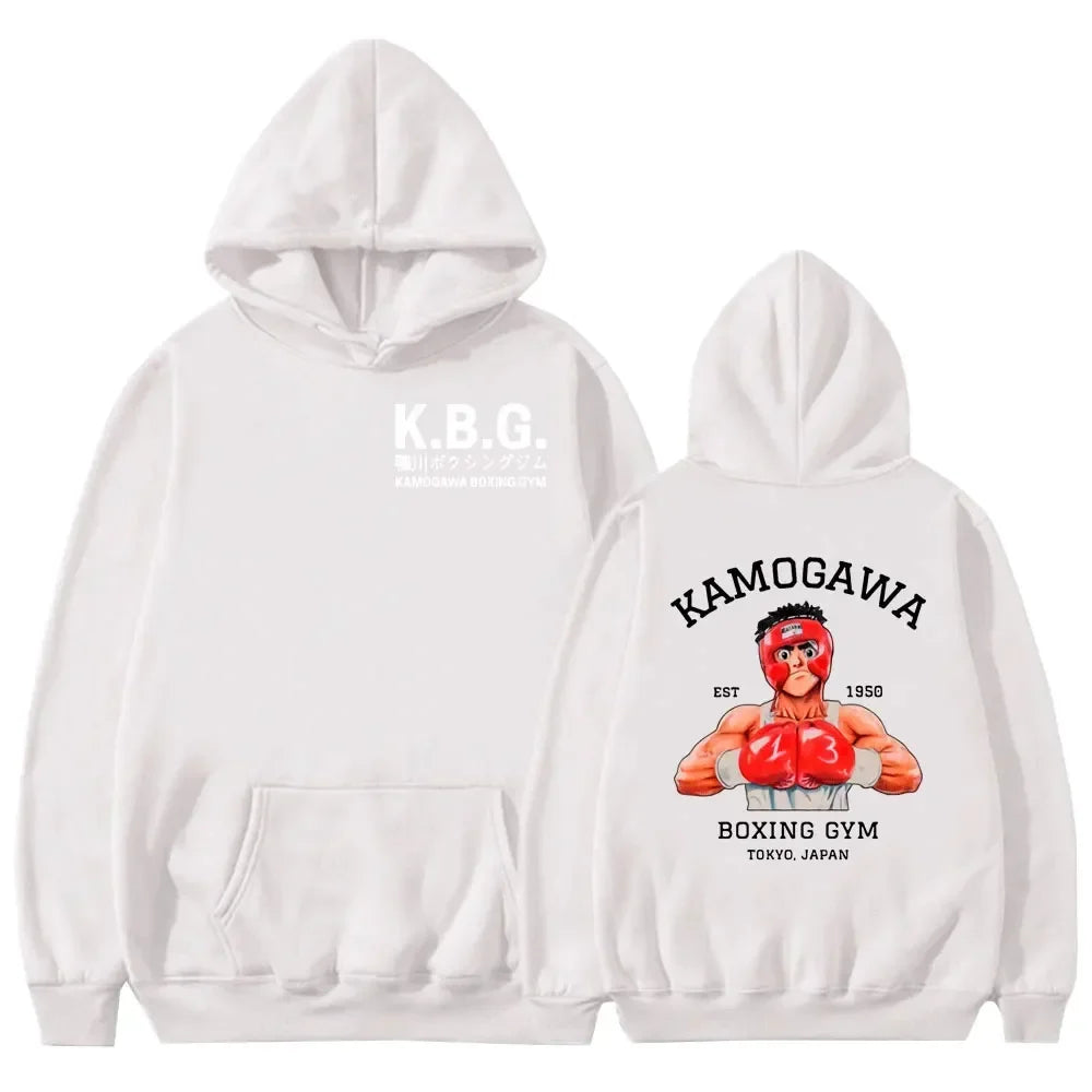 Anime Hajime No Ippo Kamogawa Boxing Gym Hoodie Women Men Sweatshirt Sport Coat KGB Graphic Clothing Harajuku Streetwear Tops