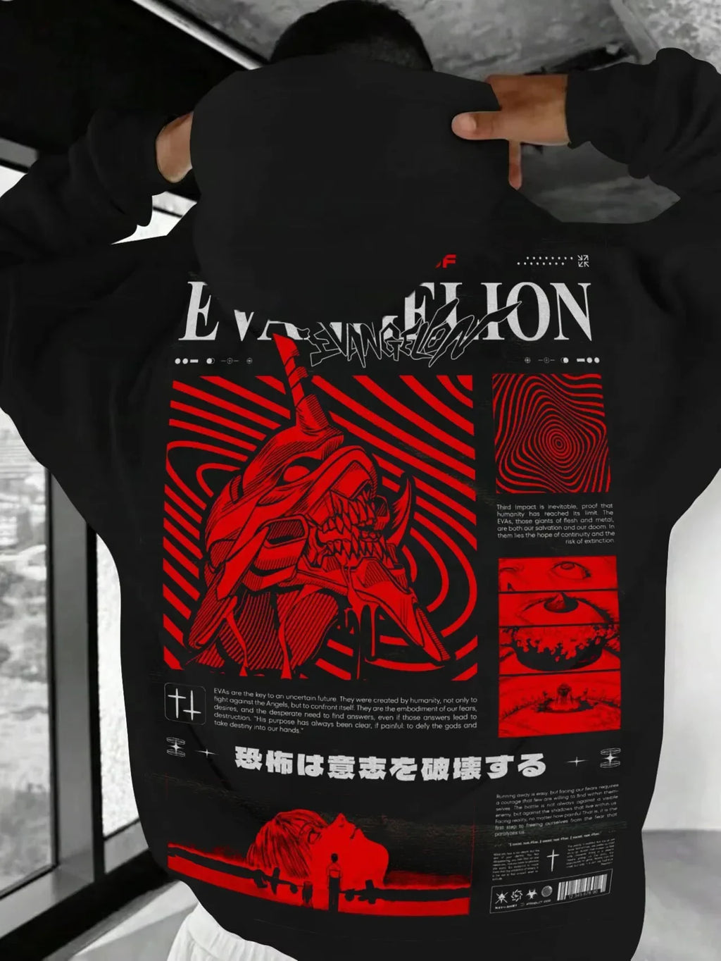 Anime Eva Printing Hoodies Women Sweatshirts Gothic Y2k Tops Vintage Grunge Clothes Oversized Hoodie Harajuku Goth Streetwear