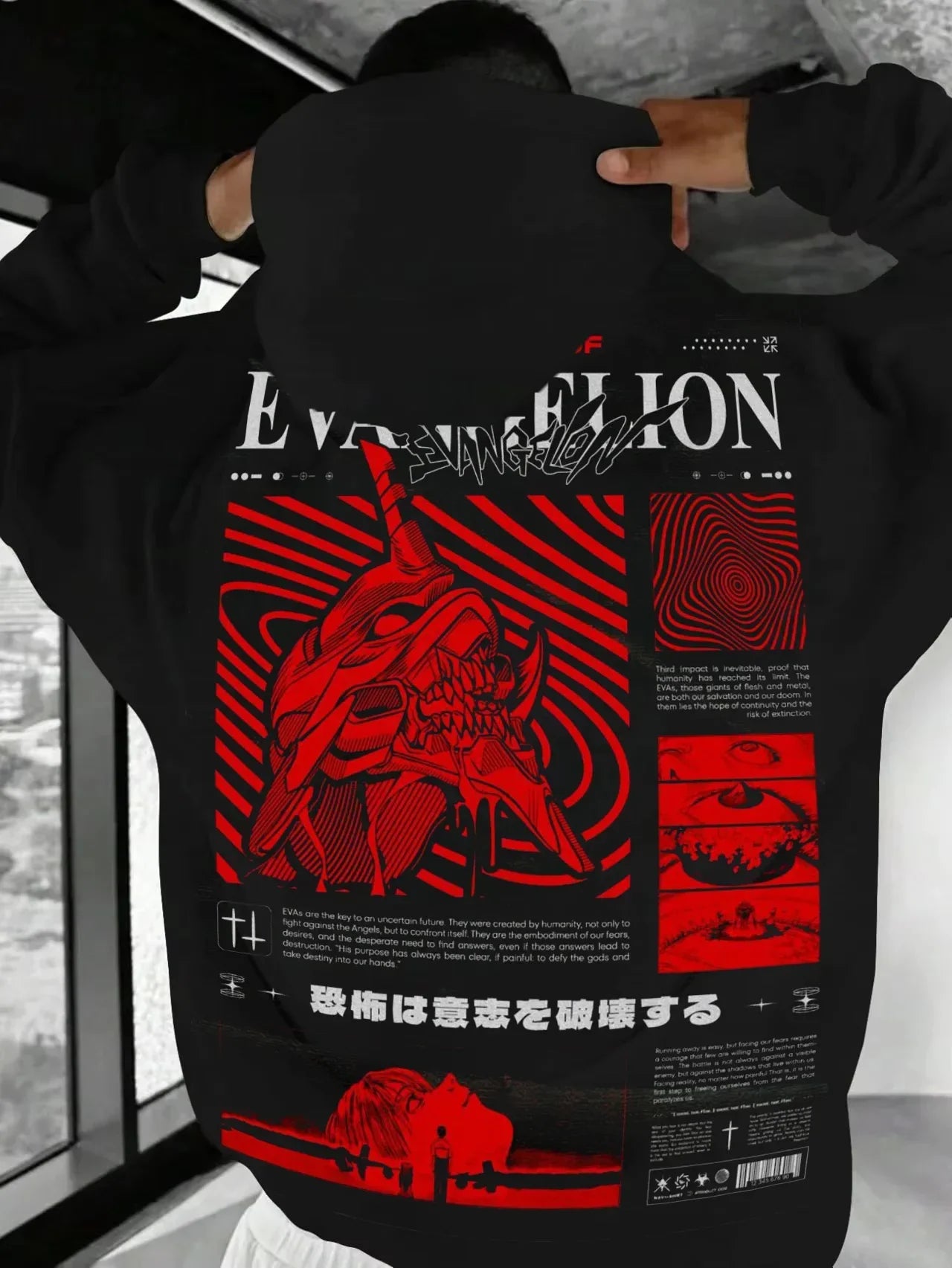 Anime Eva Printing Hoodies Women Sweatshirts Gothic Y2k Tops Vintage Grunge Clothes Oversized Hoodie Harajuku Goth Streetwear