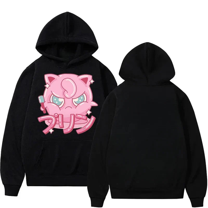 Cartoon Joint 2025 Autumn/Winter Men's Hoodie Loose Cute Jigglypuff Animation Printing Casual Trendy Cool Hooded Sweater