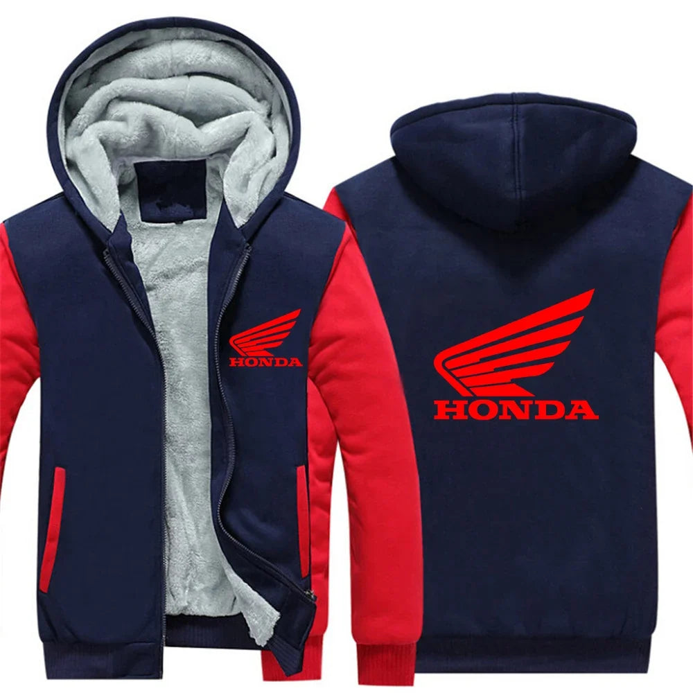 Autumn Winter Man's Fleece Warm Thicken Coat Popular Patchwork Contrast Color Hoodies Casual Jacket