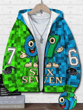 Autumn and Winter Boys' Girl's 3D Print Hooded Zipper Kids 67 Six Seven Italian Brain Rot Math Joke Men's Women's Hoodies