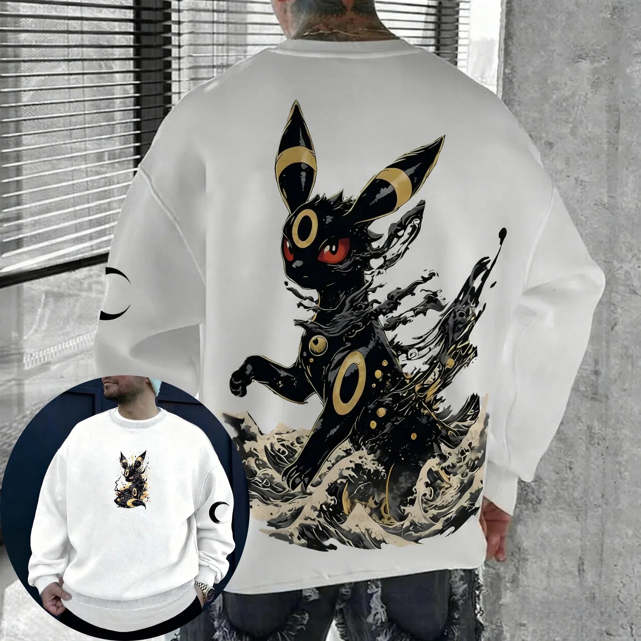Anime Printed Round Neck Hoodie 2026 Men's and Women's Autumn/Winter New Style Harajuku Daily Casual Parent Child Top