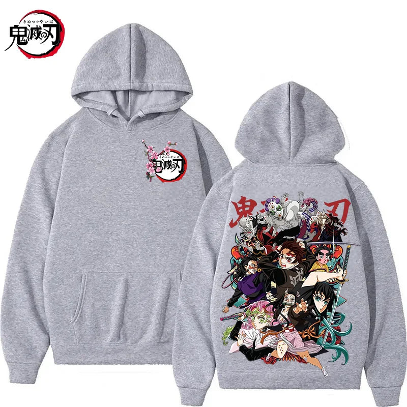 New Funny Japan Anime Demon Slayer Women Hoodies Loose Fleece Sweatshirt Harajuku Muichiro Tokito Printed Hooded Girl Pullover