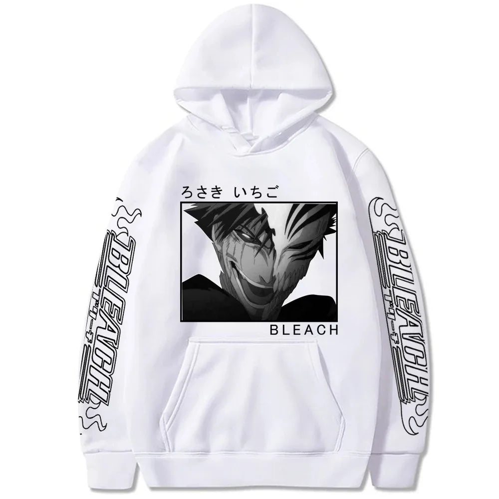 Japan Anime Cartoon Manga Peripherals Hoodies Bleach Print Pullovers Long Sleeve Harajuku Fashion Fleece Warm Casual Sweatshirt
