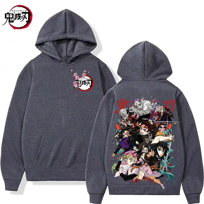 New Funny Japan Anime Demon Slayer Women Hoodies Loose Fleece Sweatshirt Harajuku Muichiro Tokito Printed Hooded Girl Pullover