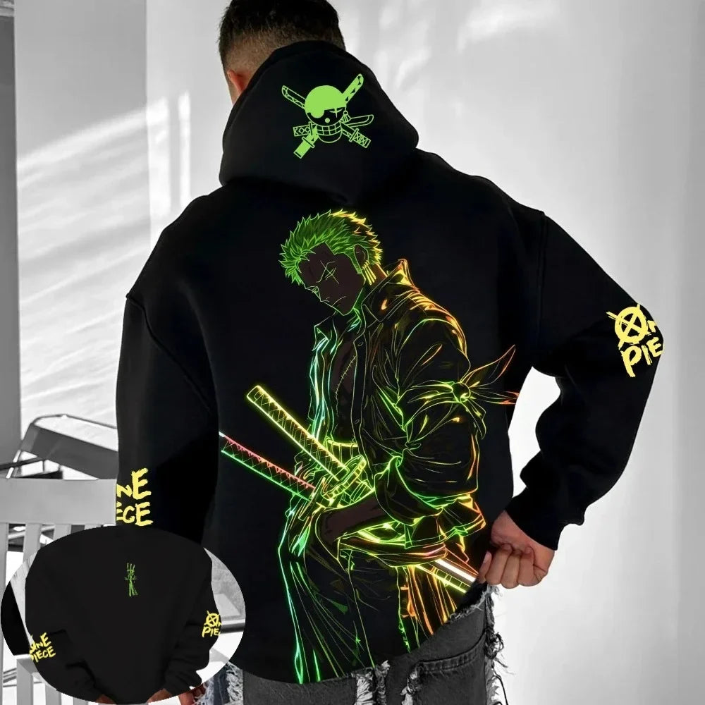 One Piece Japanese Anime Print Hoodie Men Women One Piece Graphic Hoodies Long Sleeve Pullover Sweatshirt Y2K Harajuku Clothing