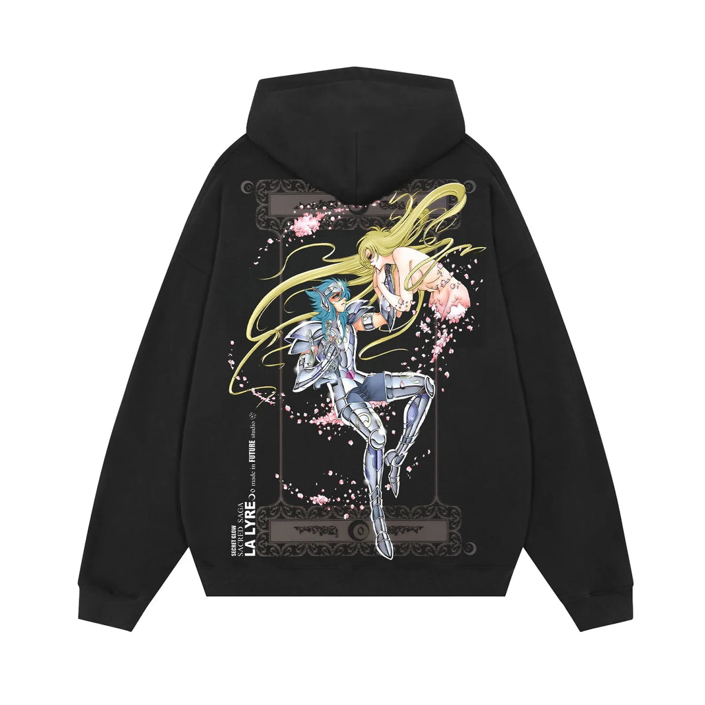 Hoodies Sleeve Hoodies Pure Cotton Clothing Knights of The Zodiac Japanese Anime Men Oversized Long Sleeved Shirt