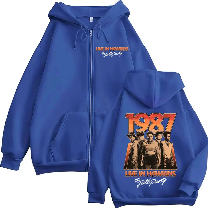 Graphic Zipper Hoodies Men's Women Clothing Fashion Zip Up Hooded Sweatshirts Fleece Jackets Coats