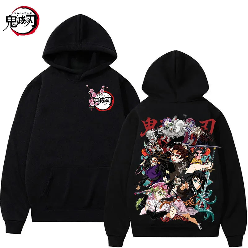 New Funny Japan Anime Demon Slayer Women Hoodies Loose Fleece Sweatshirt Harajuku Muichiro Tokito Printed Hooded Girl Pullover