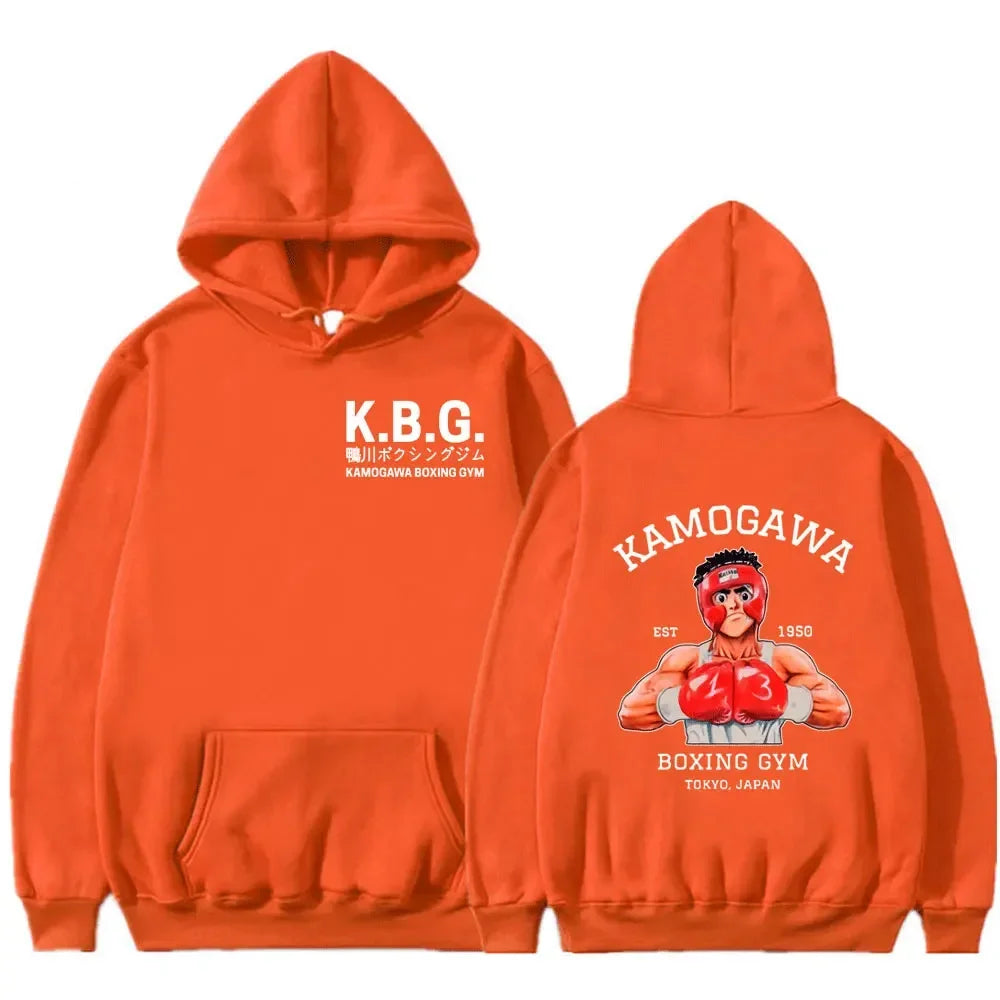 Anime Hajime No Ippo Kamogawa Boxing Gym Hoodie Women Men Sweatshirt Sport Coat KGB Graphic Clothing Harajuku Streetwear Tops