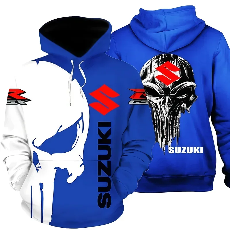 Men motorcycle enthusiast's must-have autumn and winter street style warm long-sleeved sweatshirt jacket