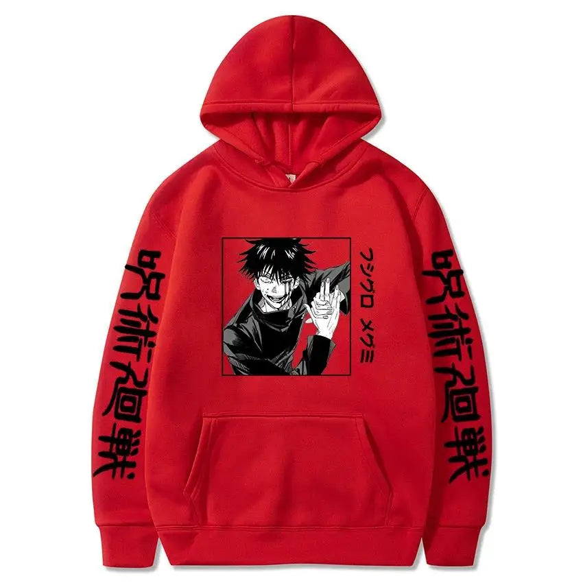 Japan Anime Jujutsu Kaisen Horror Fushiguro Megumi Manga Hoodies Men Harajuku Unisex Fashion Hip Hop Ulzzang SweatshirtGraphics