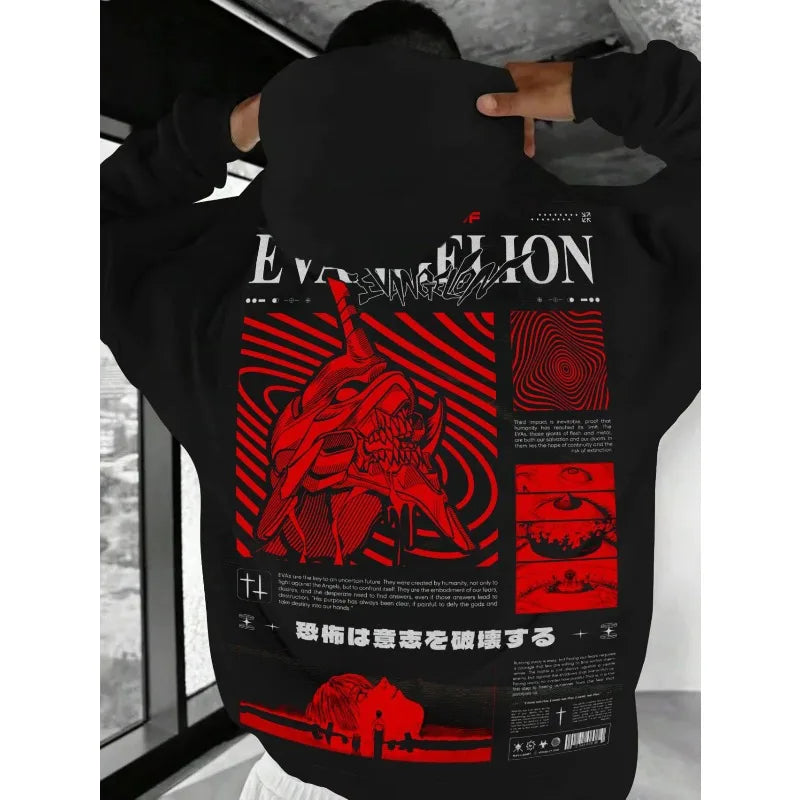 Anime Eva Printing Hoodies Women Sweatshirts Gothic Y2k Tops Vintage Grunge Clothes Oversized Hoodie Harajuku Goth Streetwear