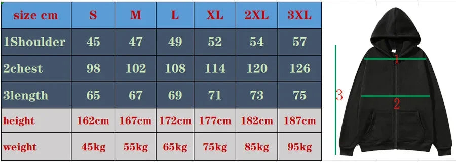 Men's Zip Up Hoodies Casual Zipper Jacket Coats Women Fleece Autumn Winter Harajuku Gothic Hooded Sweatshirts Sports Streetwear
