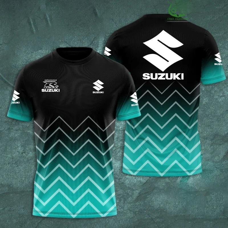 Men motorcycle 3D printed men's T-shirt for summer outdoor sports quick-drying and breathable short-sleeved shirt