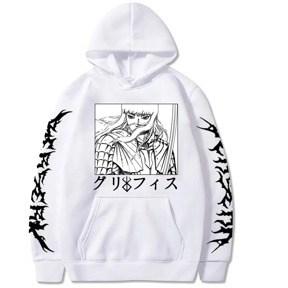 Griffith Hoodies Print Fashion Hoodie Oversized Japanese hot Anime high quality soft Unisex Fleece Casual hot product sweatshirt