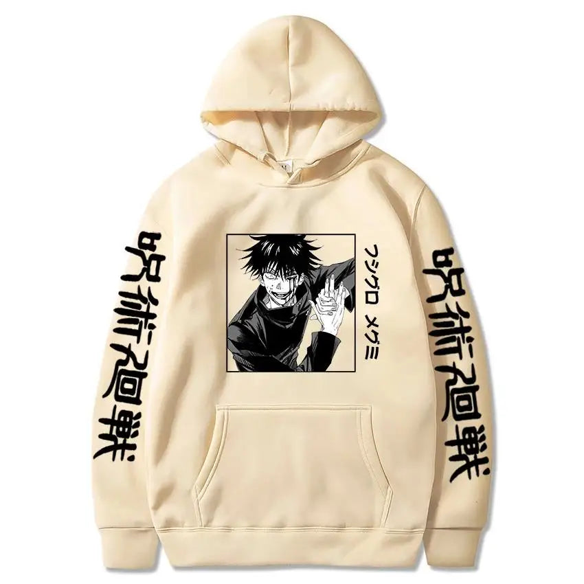 Japan Anime Jujutsu Kaisen Horror Fushiguro Megumi Manga Hoodies Men Harajuku Unisex Fashion Hip Hop Ulzzang SweatshirtGraphics