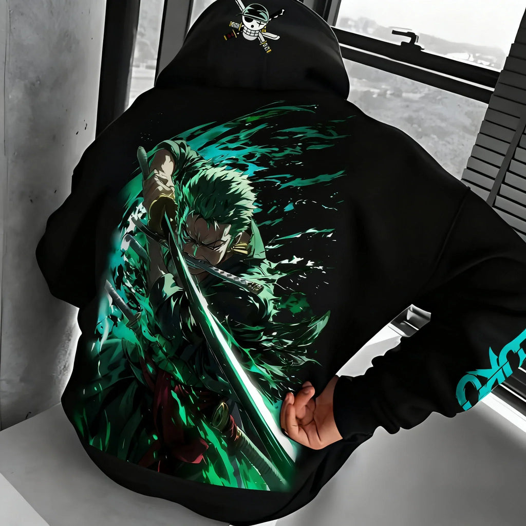 Hoodie Men's and Women's New Roronoa Zoro Printed Street Hip Hop Trendy Casual Parent Child Top