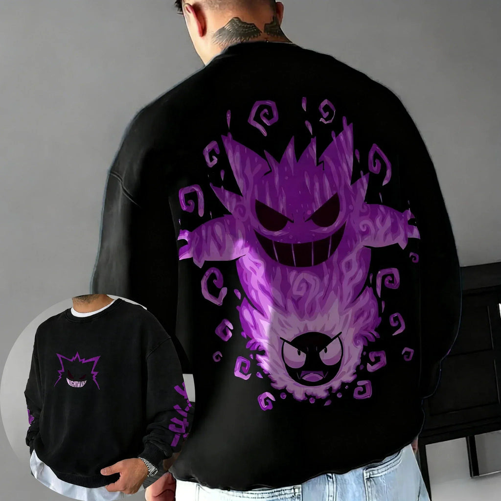 Anime Printed Round Neck Hoodie 2026 Men's and Women's Autumn/Winter New Style Harajuku Daily Casual Parent Child Top