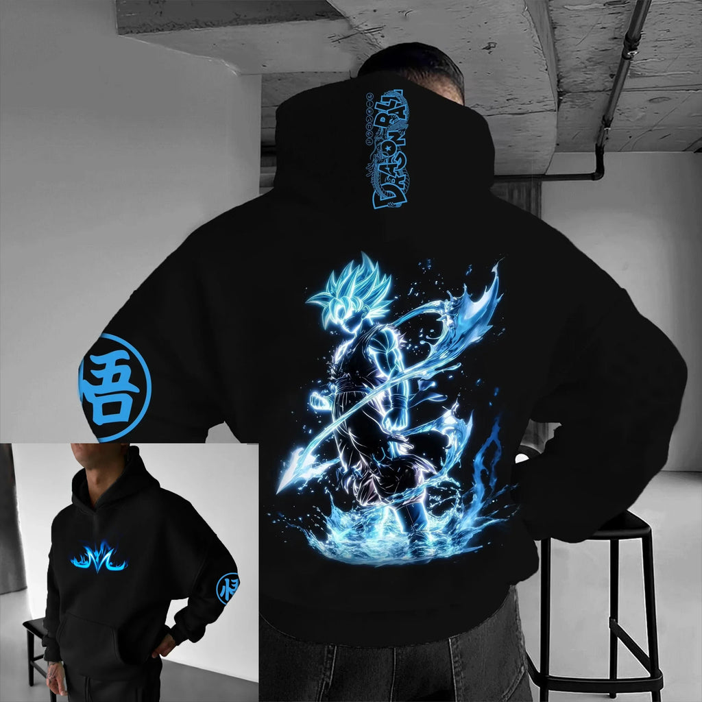 Hip Hop Large Hoodie 2026 Men's and Women's Autumn/Winter New Anime Printed Casual Loose Parent Child Hoodie Top