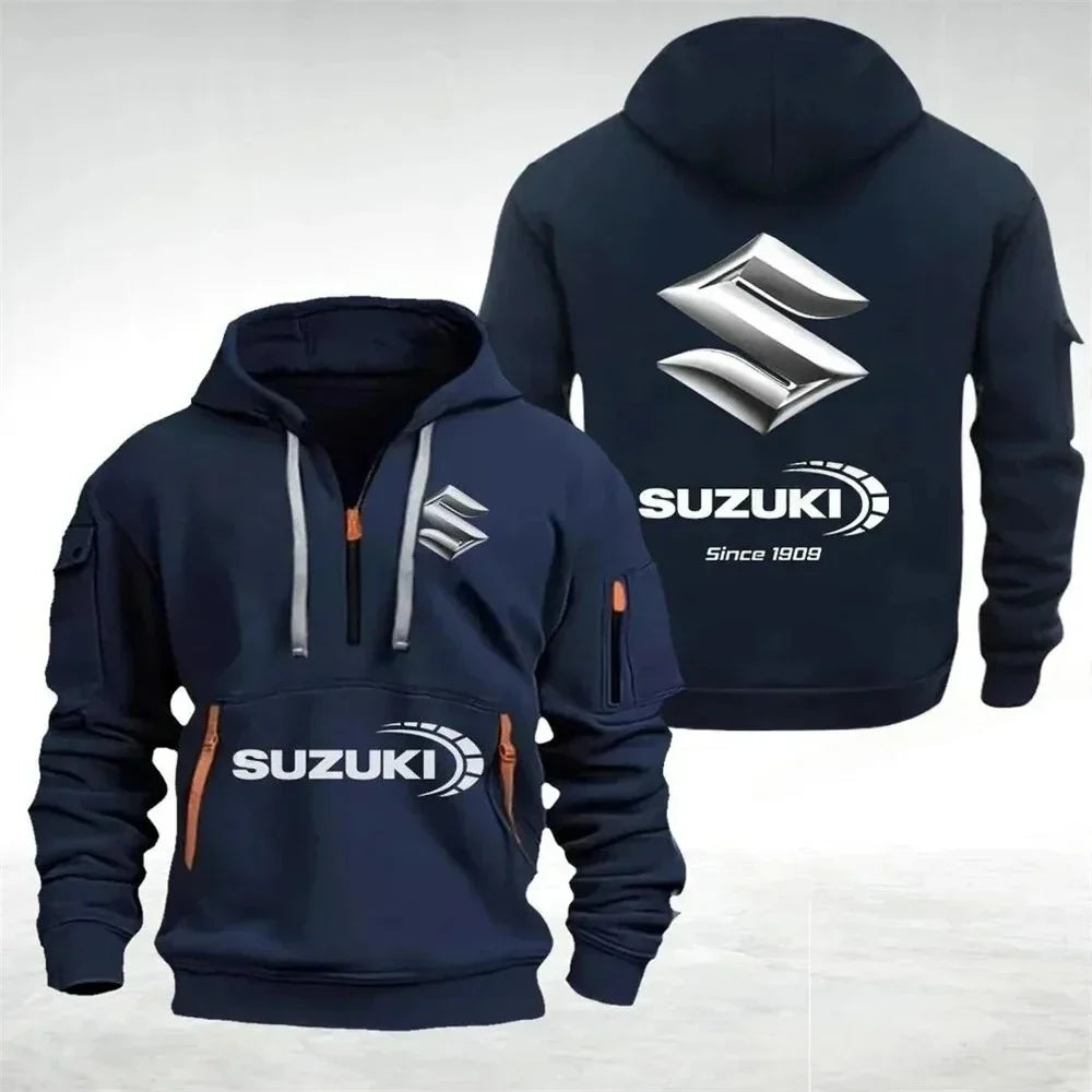 Men sweatshirts. hoodies. half-pocket autumn and winter outdoor sports jackets. racing and motorcycle men's and women's wear