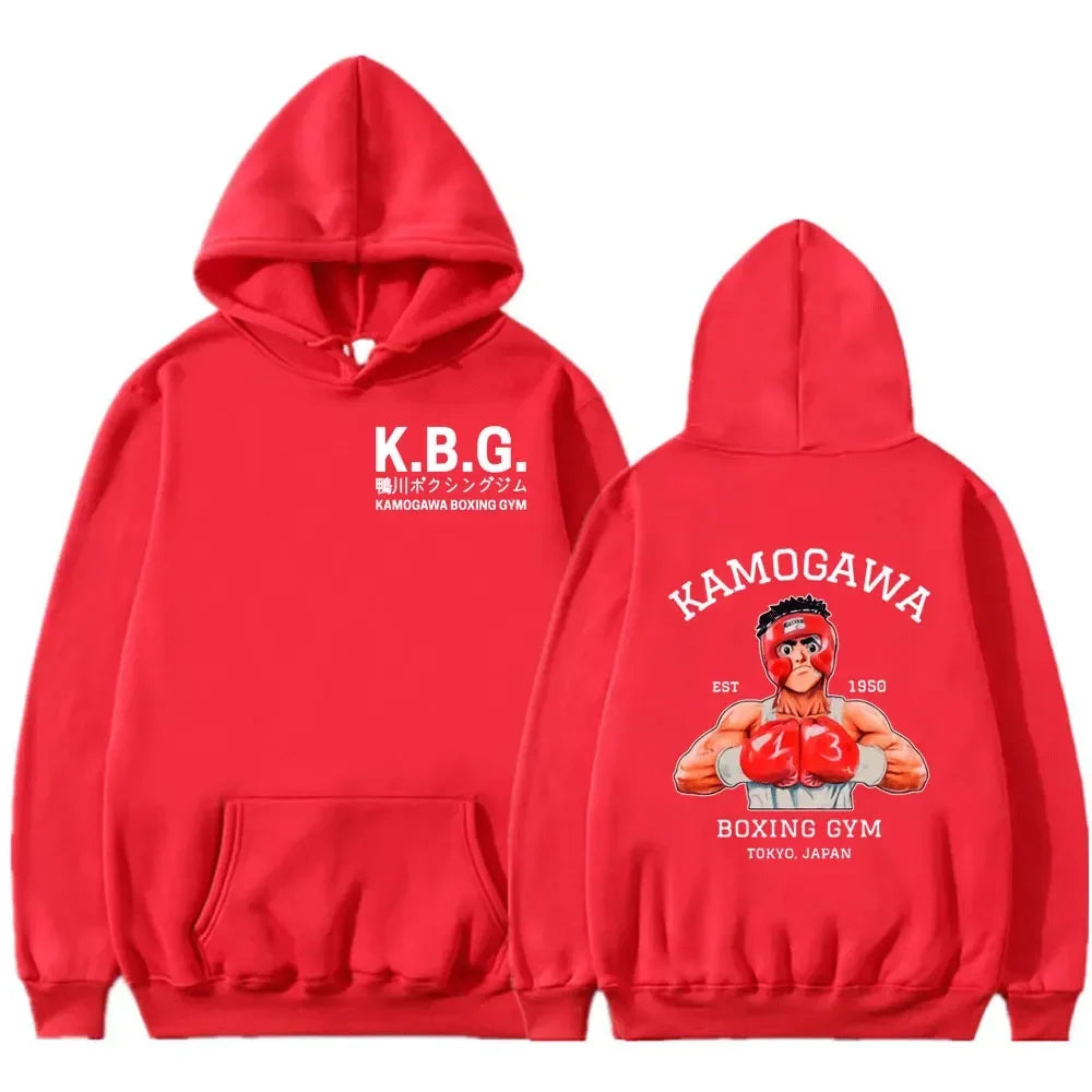 Anime Hajime No Ippo Kamogawa Boxing Gym Hoodie Women Men Sweatshirt Sport Coat KGB Graphic Clothing Harajuku Streetwear Tops
