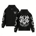 One Piece Trafalgar Law Anime Hoodie Men Women 2026 Spring Autumn Zip Up Streetwear Cosplay Casual Pullover Graphic Print Jacket