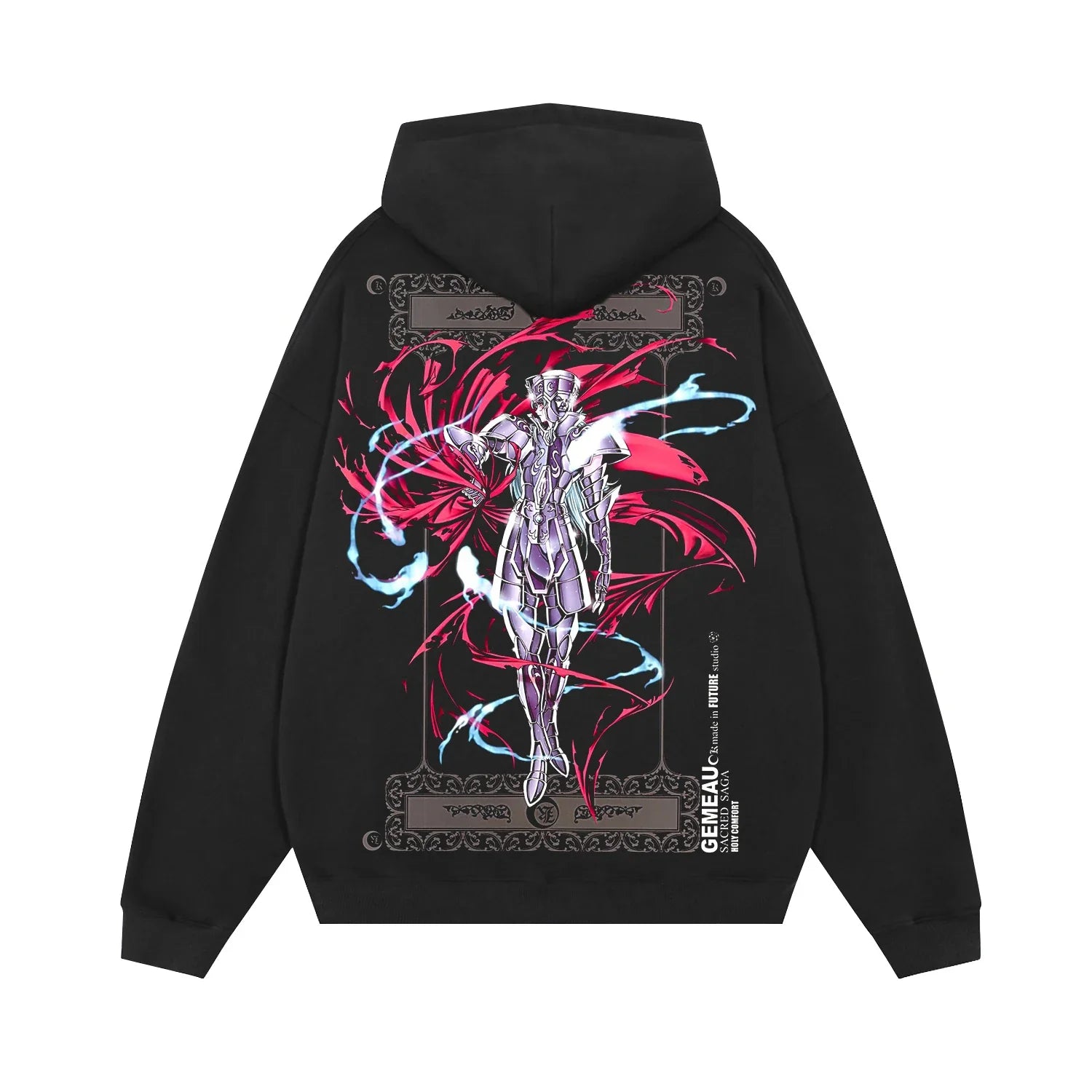 Hoodies Sleeve Hoodies Pure Cotton Clothing Knights of The Zodiac Japanese Anime Men Oversized Long Sleeved Shirt