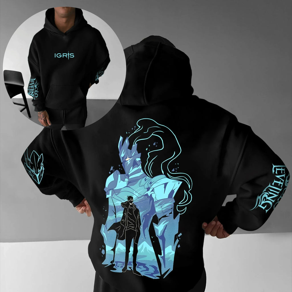 Solo Leveling Parent-child Clothing Autumn and Winter Japanese Hotblooded Animation Classic Character Hoodie Men's and Women's
