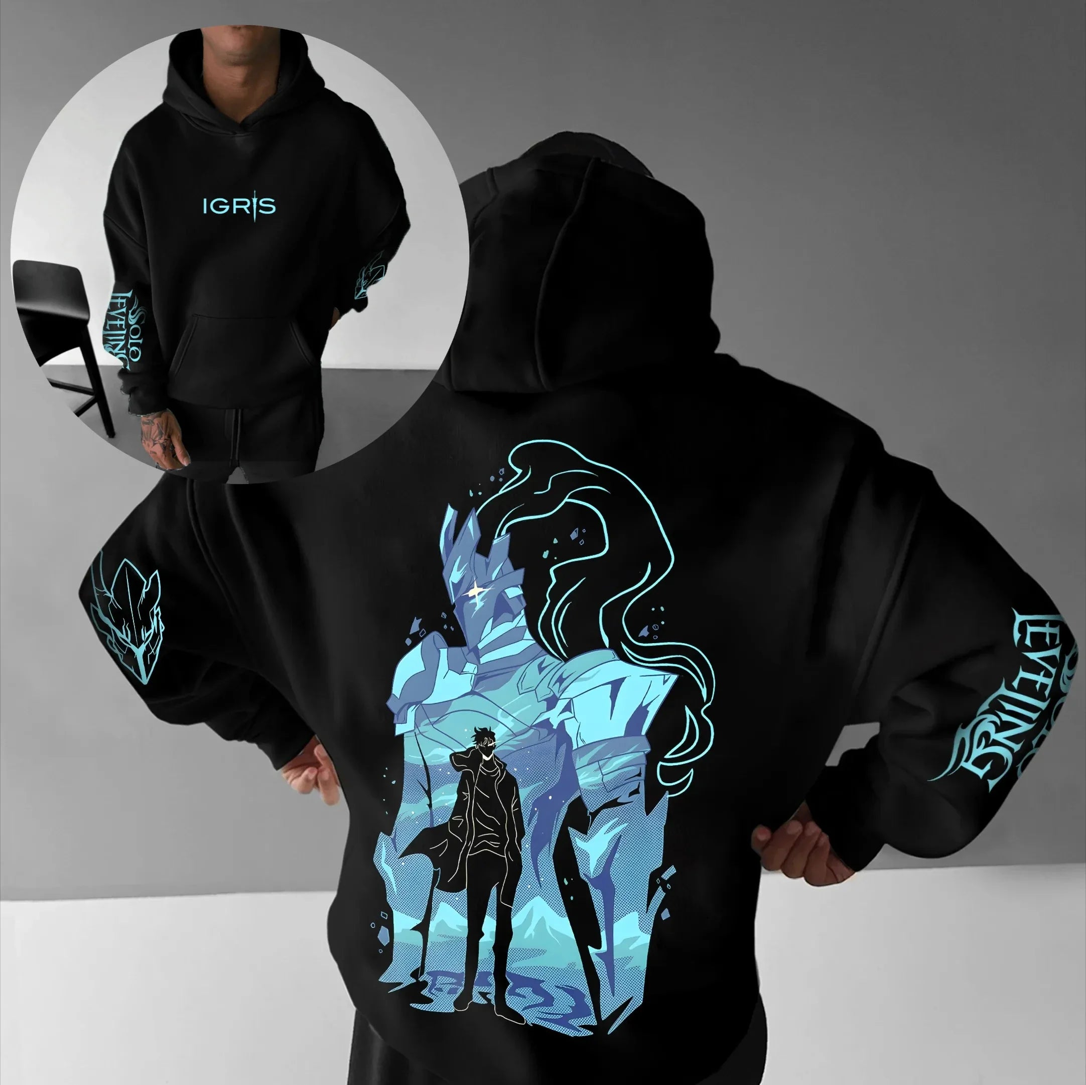 Solo Leveling Parent-child Clothing Autumn and Winter Japanese Hotblooded Animation Classic Character Hoodie Men's and Women's