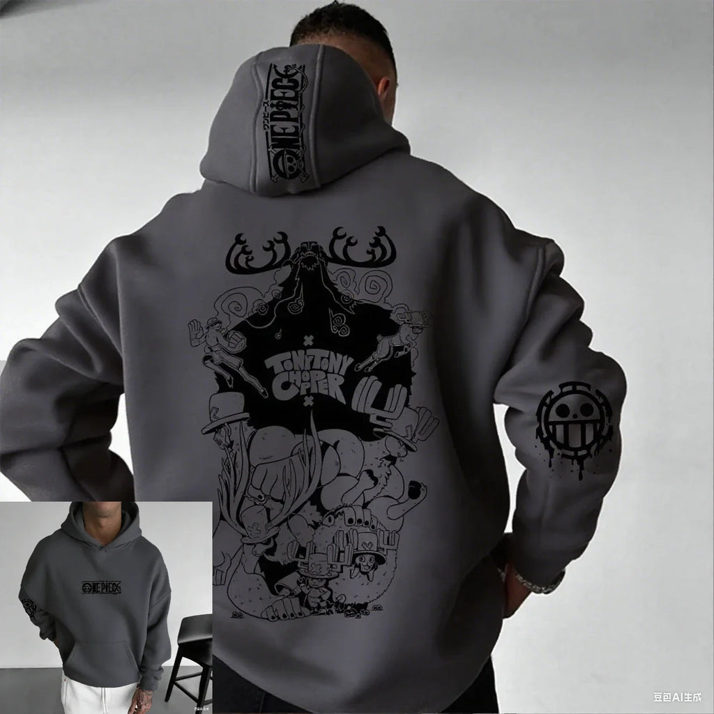 One Piece Chopper Anime Hoodie Men Women Pullover Sweatshirt Graphic Print Streetwear Casual New Spring Autumn Long Sleeve Top