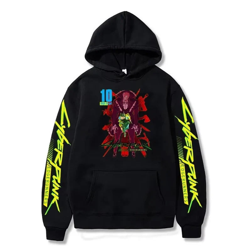 Cross-border Cyberpunk Cyberpunk Print Series Autumn and Winter Men's Hoodies Adult Casual Comfort Long Sleeve Sweatshirts