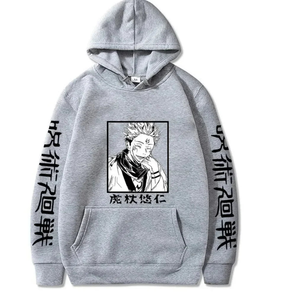 Japanese Anime Spell Battle Tiger Staff Yuren Autumn Print Spring and Autumn Men's Fashion Leisure Versatile Hoodie