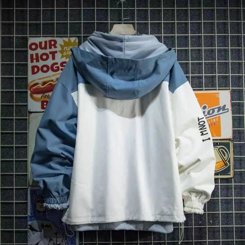 New 2025 Spring Woman Hooded Cute Shark Print Japanese Style Patchwork Teen Hoodies Jacket Fashion Harajuku Women Sweatshirt