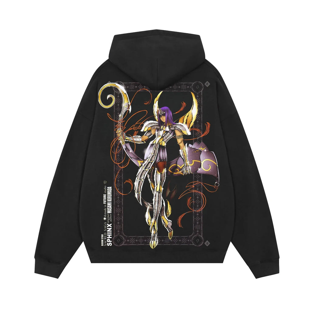 Hoodies Sleeve Hoodies Pure Cotton Clothing Knights of The Zodiac Japanese Anime Men Oversized Long Sleeved Shirt