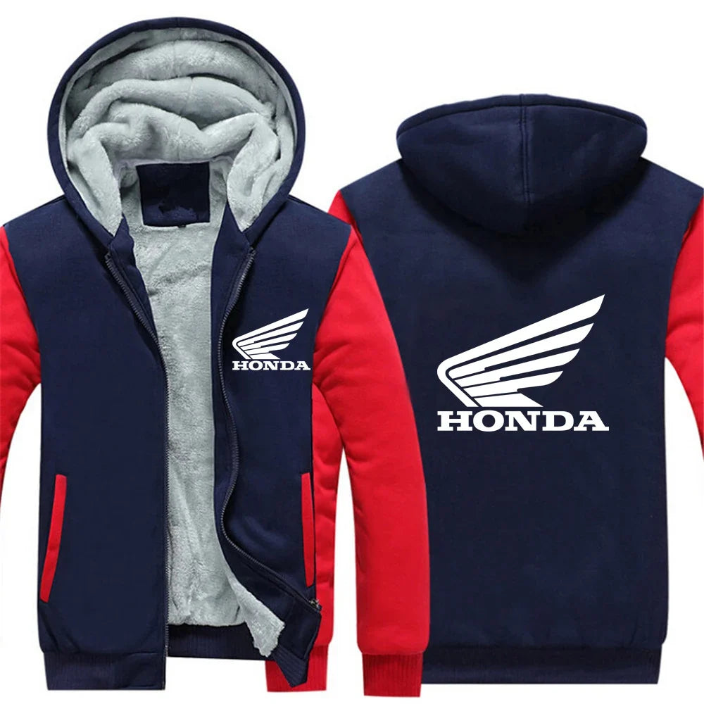 Autumn Winter Man's Fleece Warm Thicken Coat Popular Patchwork Contrast Color Hoodies Casual Jacket