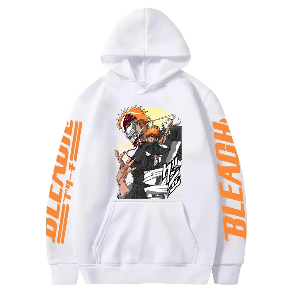 Japan Anime Cartoon Manga Peripherals Hoodies Bleach Print Pullovers Long Sleeve Harajuku Fashion Fleece Warm Casual Sweatshirt