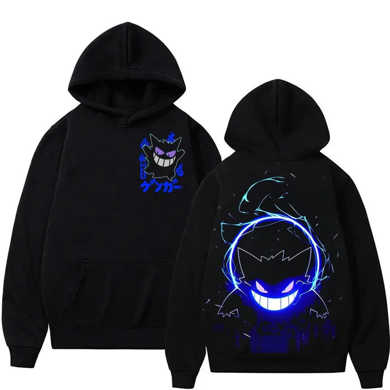 Super Cute Gengar Anime Printed Cotton Hoodie Men's and Women's AutumnWinter New Harajuku Large Size Casual Sweater Top