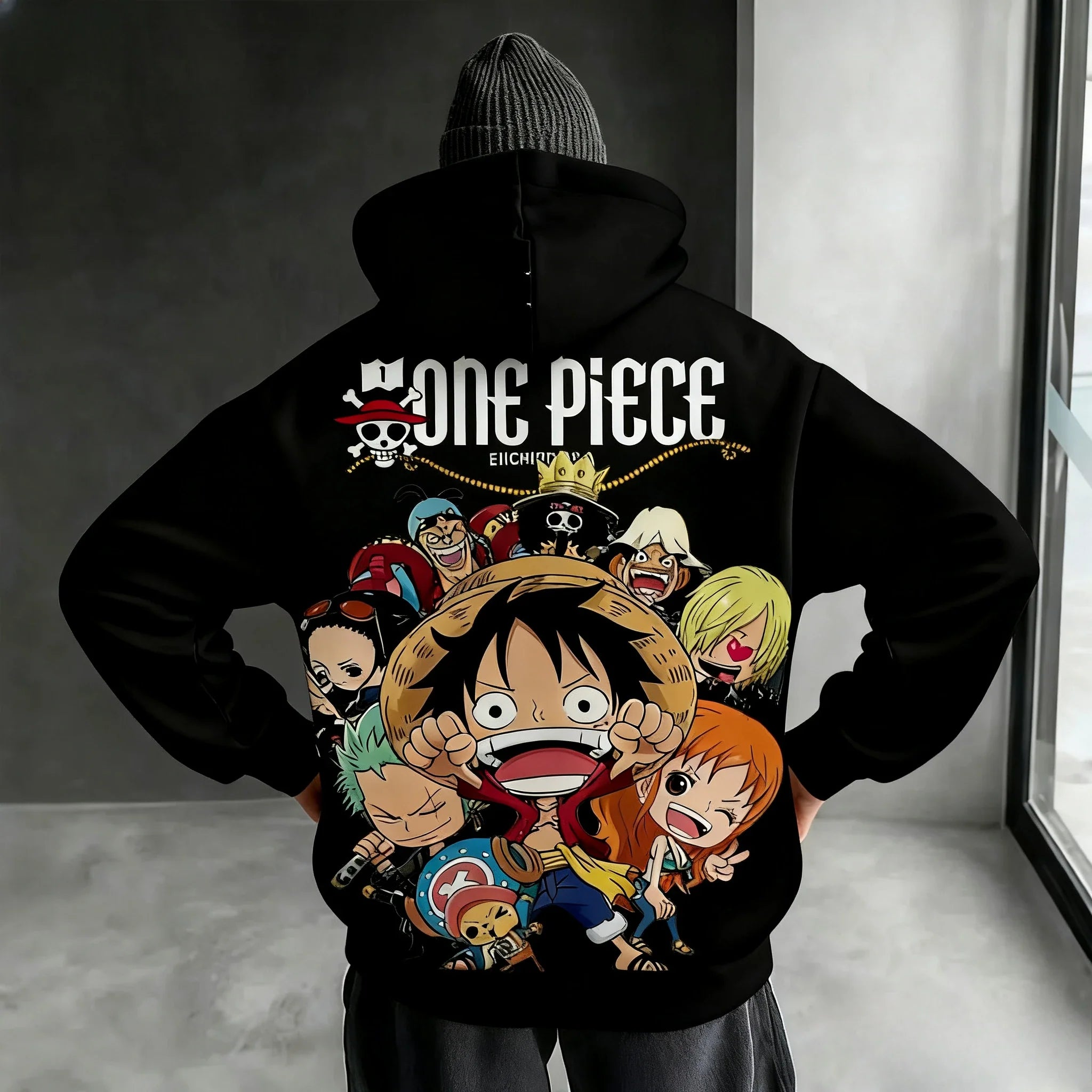 One Piece Japanese Anime Print Hoodie Men Women One Piece Graphic Hoodies Long Sleeve Pullover Sweatshirt Y2K Harajuku Clothing