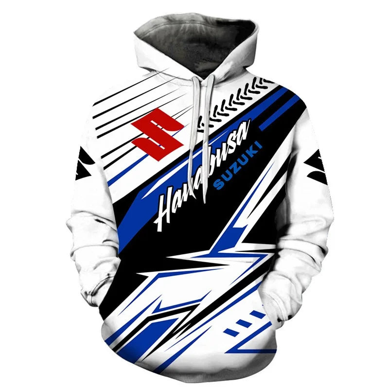 men's sweatshirt for the Suzuki Endurance Race is a popular outdoor activity featuring motorcycles and young engines.